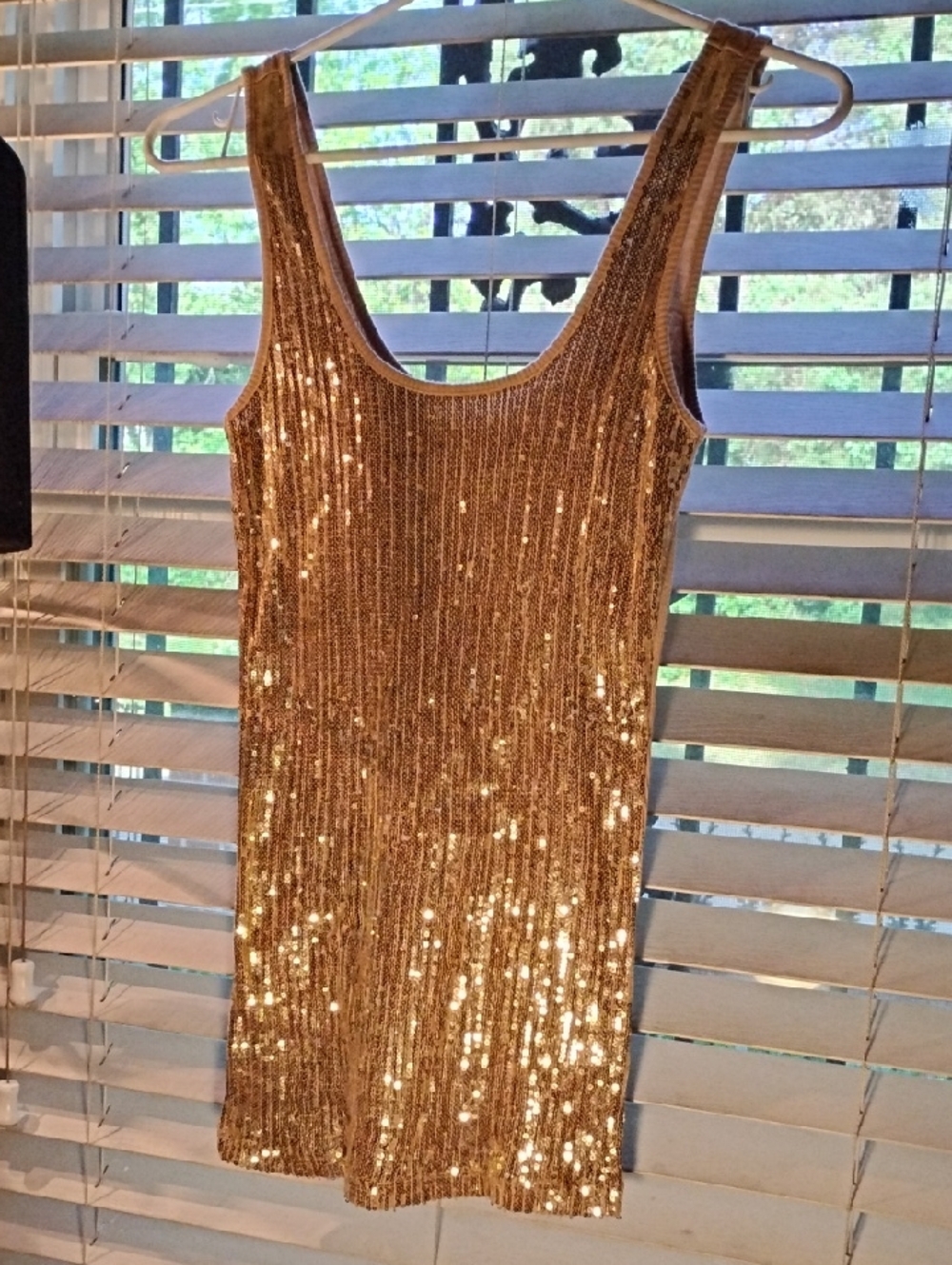 Express Gold Shimmer Tank Top M